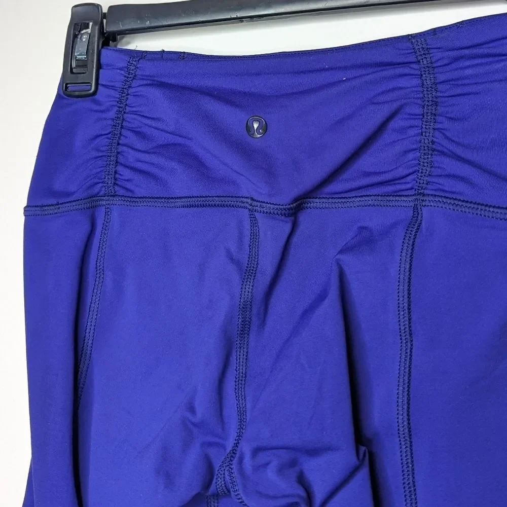 Lululemon Some Like It Hot Crop Leggings Bruised Berry Ruched Workout Athletic